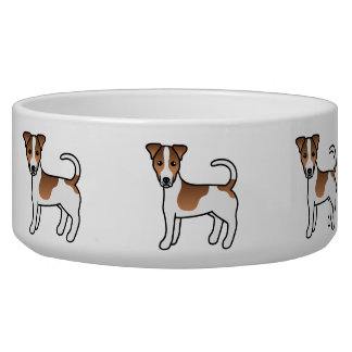 White And Tan Smooth Coat Jack Russell Terrier Dog Bowl