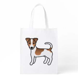 White And Tan Smooth Coat Jack Russell Terrier Dog Grocery Bag