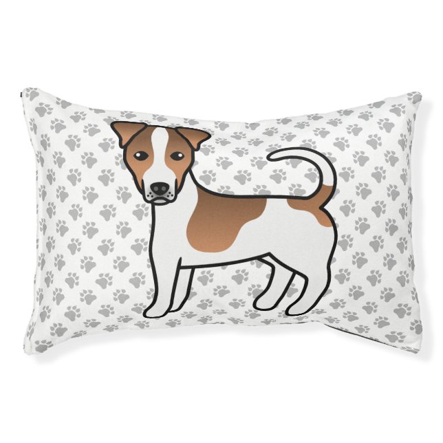White And Tan Smooth Coat Jack Russell Terrier Dog Pet Bed (Front)