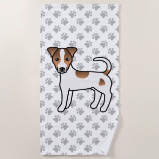 White And Tan Smooth Coat Parson Russell Terrier Beach Towel