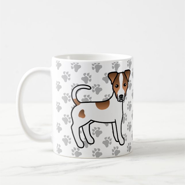 White And Tan Smooth Coat Parson Russell Terrier Coffee Mug (Left)
