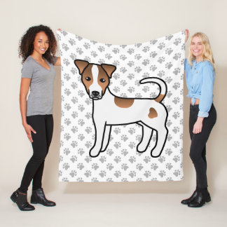 White And Tan Smooth Coat Parson Russell Terrier Fleece Blanket