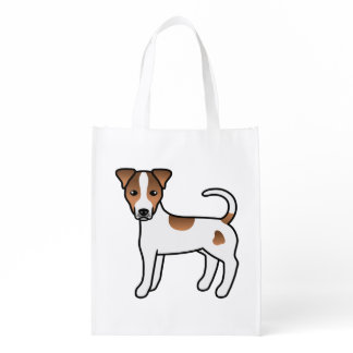 White And Tan Smooth Coat Parson Russell Terrier Grocery Bag