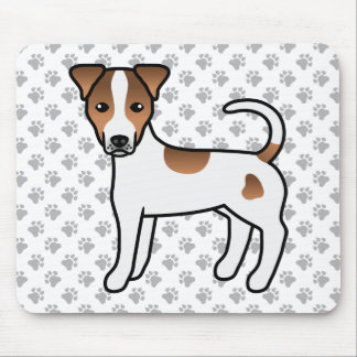 White And Tan Smooth Coat Parson Russell Terrier Mouse Pad
