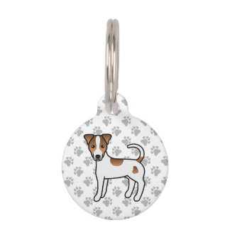 White And Tan Smooth Coat Parson Russell Terrier Pet ID Tag