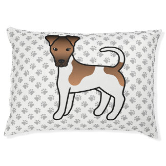 White And Tan Smooth Fox Terrier Cute Cartoon Dog Pet Bed