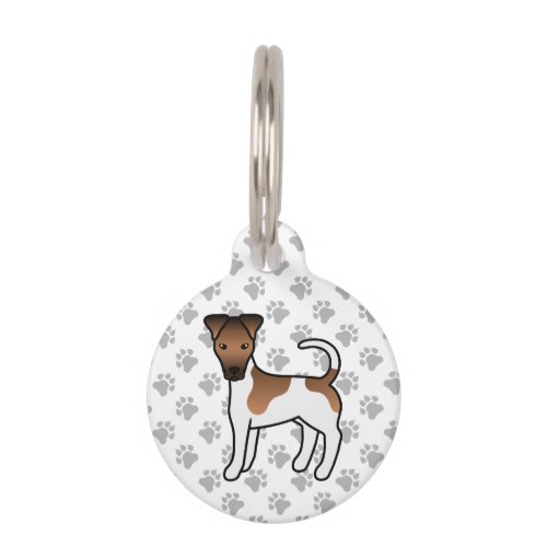 White And Tan Smooth Fox Terrier Cute Cartoon Dog Pet ID Tag