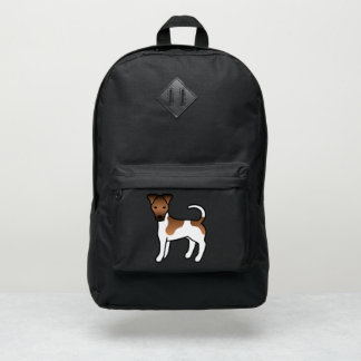 White And Tan Smooth Fox Terrier Cute Cartoon Dog Port Authority® Backpack