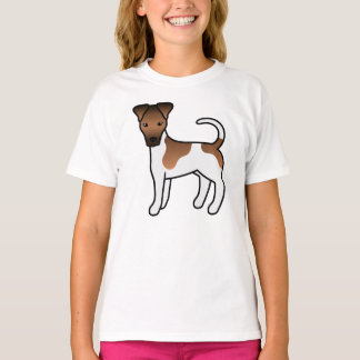 White And Tan Smooth Fox Terrier Cute Cartoon Dog T-Shirt
