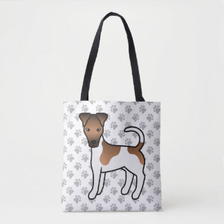 White And Tan Smooth Fox Terrier Cute Cartoon Dog Tote Bag