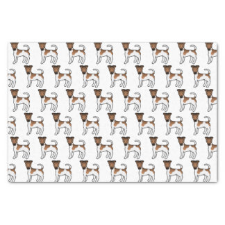 White And Tan Smooth Fox Terrier Cute Cartoon Dogs Tissue Paper