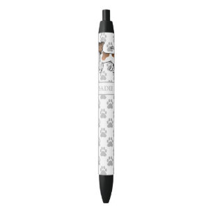 White And Tan Smooth Fox Terrier Cute Dog & Name Pen
