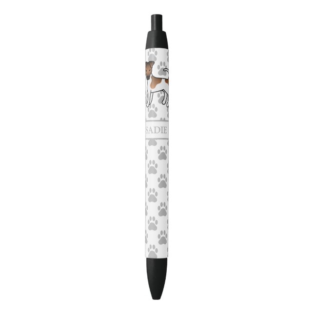 White And Tan Smooth Fox Terrier Cute Dog & Name Pen (Front Vertical)