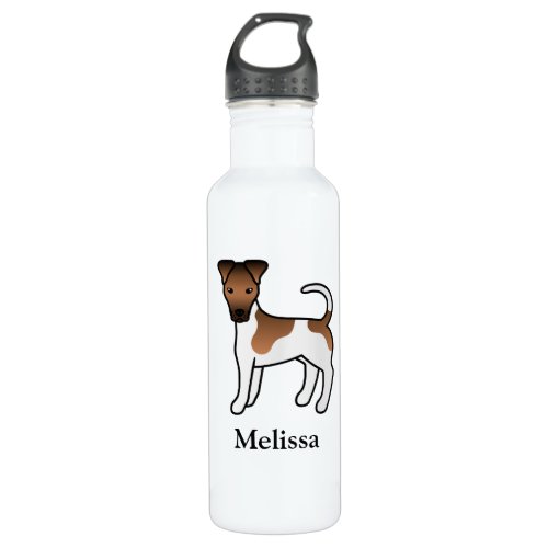 White And Tan Smooth Fox Terrier Cute Dog  Name Stainless Steel Water Bottle