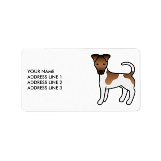 White And Tan Smooth Fox Terrier Cute Dog &amp; Text Label