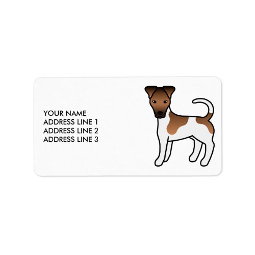 White And Tan Smooth Fox Terrier Cute Dog  Text Label