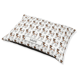 White And Tan Smooth Fox Terrier Pattern &amp; Name Pet Bed