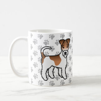 White And Tan Wire Fox Terrier Cute Cartoon Dog Coffee Mug