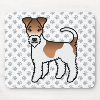 White And Tan Wire Fox Terrier Cute Cartoon Dog Mouse Pad
