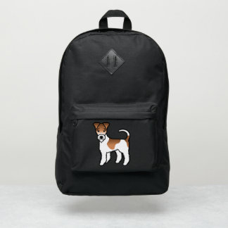 White And Tan Wire Fox Terrier Cute Cartoon Dog Port Authority® Backpack