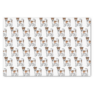 White And Tan Wire Fox Terrier Cute Cartoon Dogs Tissue Paper