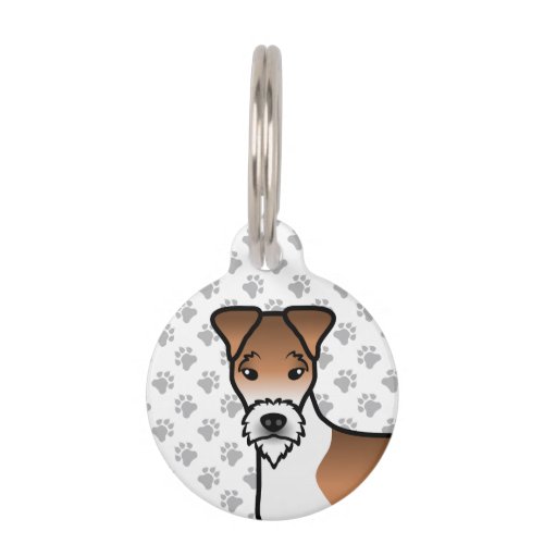 White And Tan Wire Fox Terrier Cute Dog Head Pet ID Tag