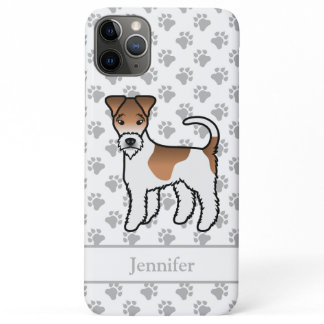 White And Tan Wire Fox Terrier Cute Dog &amp; Name iPhone 11 Pro Max Case