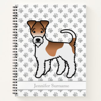 White And Tan Wire Fox Terrier Cute Dog &amp; Name Notebook