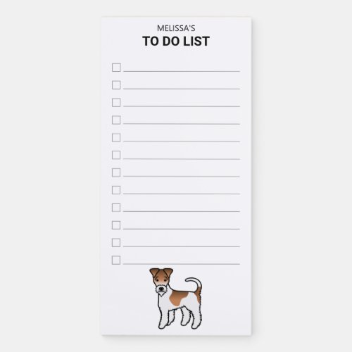 White And Tan Wire Fox Terrier Dog To Do List Magnetic Notepad