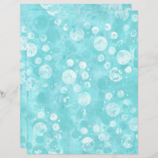 White and Teal Bubbles on Turquoise Scrapbook Pape