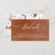 White And Terracotta Floral Wedding Website Card at Zazzle
