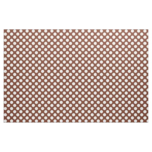 White and Terracotta Poka Dot Fabric