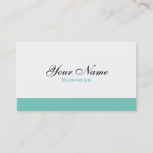 White and Turquoise Minimalist Business Card