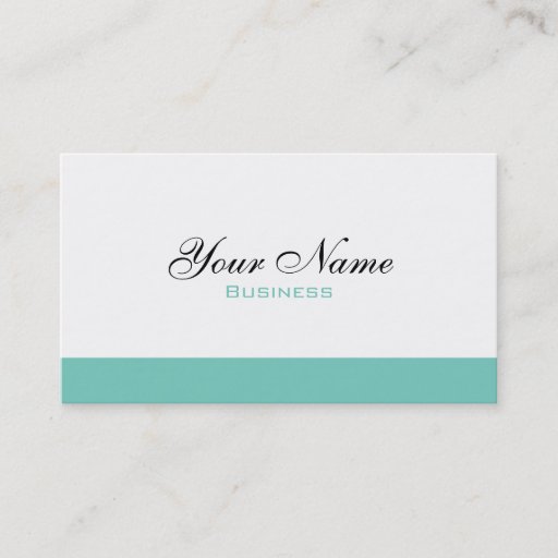 Customizable White and Turquoise Minimalist Business Card