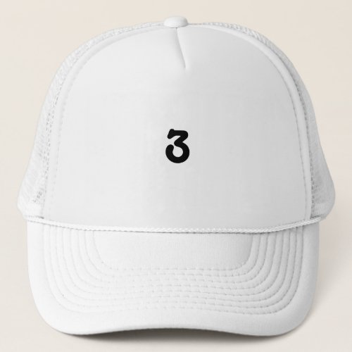 White and White Color Trucker Hat Cap Number 3