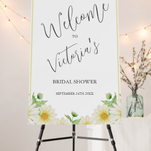 White and Yellow Daisy Floral Bridal Shower Foam Board