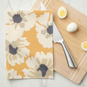 White and Yellow Floral Patterns  Kitchen Towel