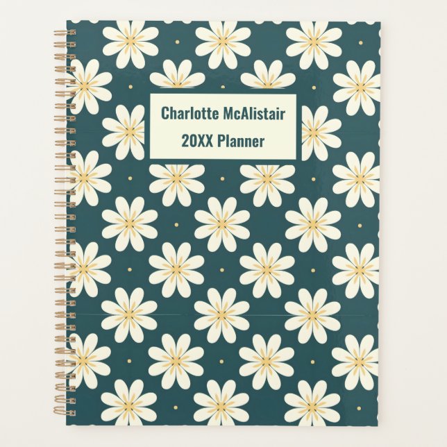 White and Yellow flower pattern Planner (Front)