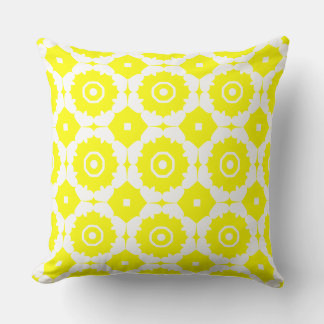White and yellow pattern design throw pillow