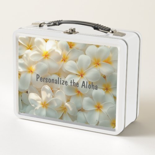 White and Yellow Plumeria Photograph Metal Lunch Box