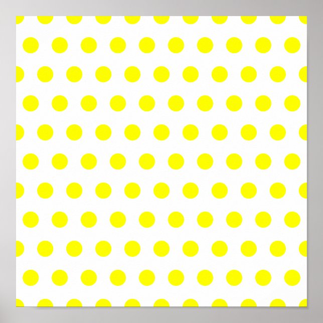 White and Yellow Polka Dot Poster (Front)