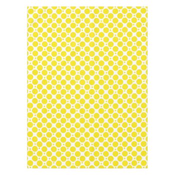 White And Yellow Polka Dots Pattern Tablecloth by sagart1952 at Zazzle