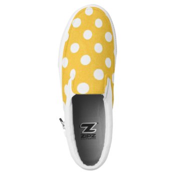 White And Yellow Polka Dots Zip Shoes by merydesigns at Zazzle