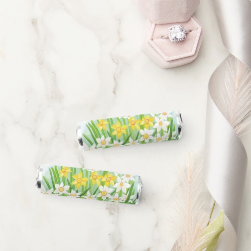 White and Yellow Spring Daffodils  Breath Savers Mints