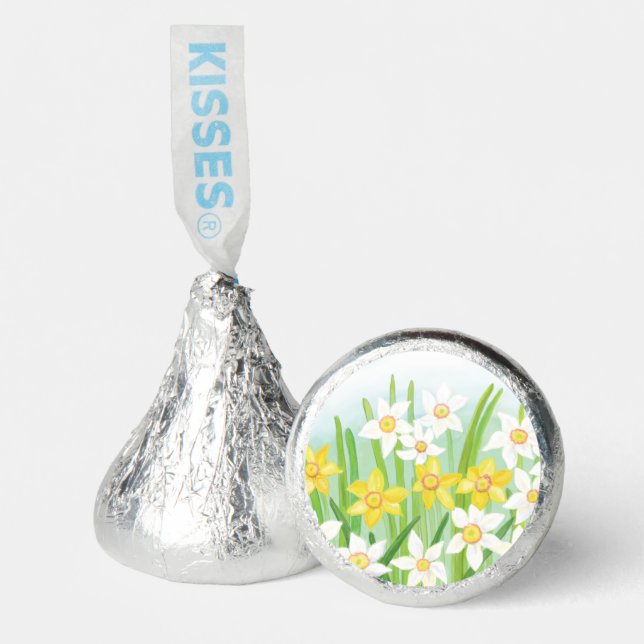 White and Yellow Spring Daffodils   Hershey®'s Kisses® (Front)