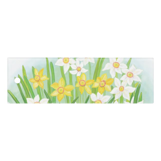 White and Yellow Spring Daffodils   Ruler (Front)