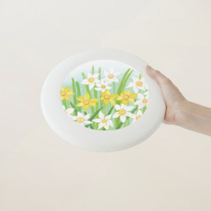 White and Yellow Spring Daffodils   Wham-O Frisbee