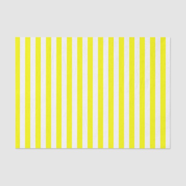 White and Yellow Stripes Tissue Paper (Front)