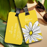White and Yellow Whimsical Daisy Custom Text Luggage Tag<br><div class="desc">A zen and whimsical,  hipster piece of art. You can add a name,  monogram or other custom text. If you need to move the art around,  click on the customize button to make changes.</div>