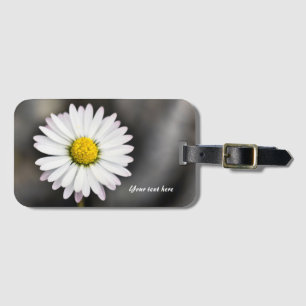 White and Yellow Wild Daisy Luggage Tag